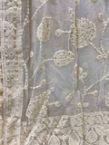 White dyeable thread with sequin allover Georgette Embroidered dupatta 4563