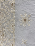 White dyeable thread with sequin allover georgette embroidered dupatta 4587