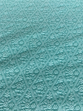 Teal blue lucknowi chikankari georgette embroidered fabric 3658