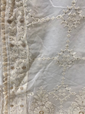 White dyeable thread with seqiun allover Georgette Embroidered Dupatta 4567