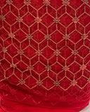 Red sequin with allover Net embroidered fabric 9012