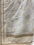 White dyeable thread with sequin allover Georgette Embroidered Dupatta 4569