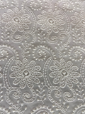 White lucknowi chikankari georgette embroidered fabric 3656