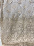 White dyeable thread with sequin allover georgette embroidered dupatta 4555