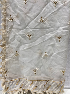 White dyeable thread with sequin allover Georgette Embroidered Dupatta 4546