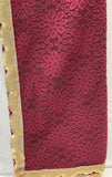 Maroon self design net lace embroidered dupatta 2676