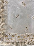 White dyeable thread with sequin allover Georgette Embroidered Dupatta 4546