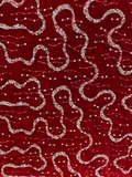 Red velvet sequin allover fabric 6534