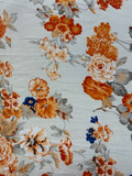 Beige orange floral satin printed 3531