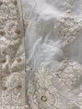 White dyeable thread with seqiun allover Georgette Embroidered Dupatta 4567